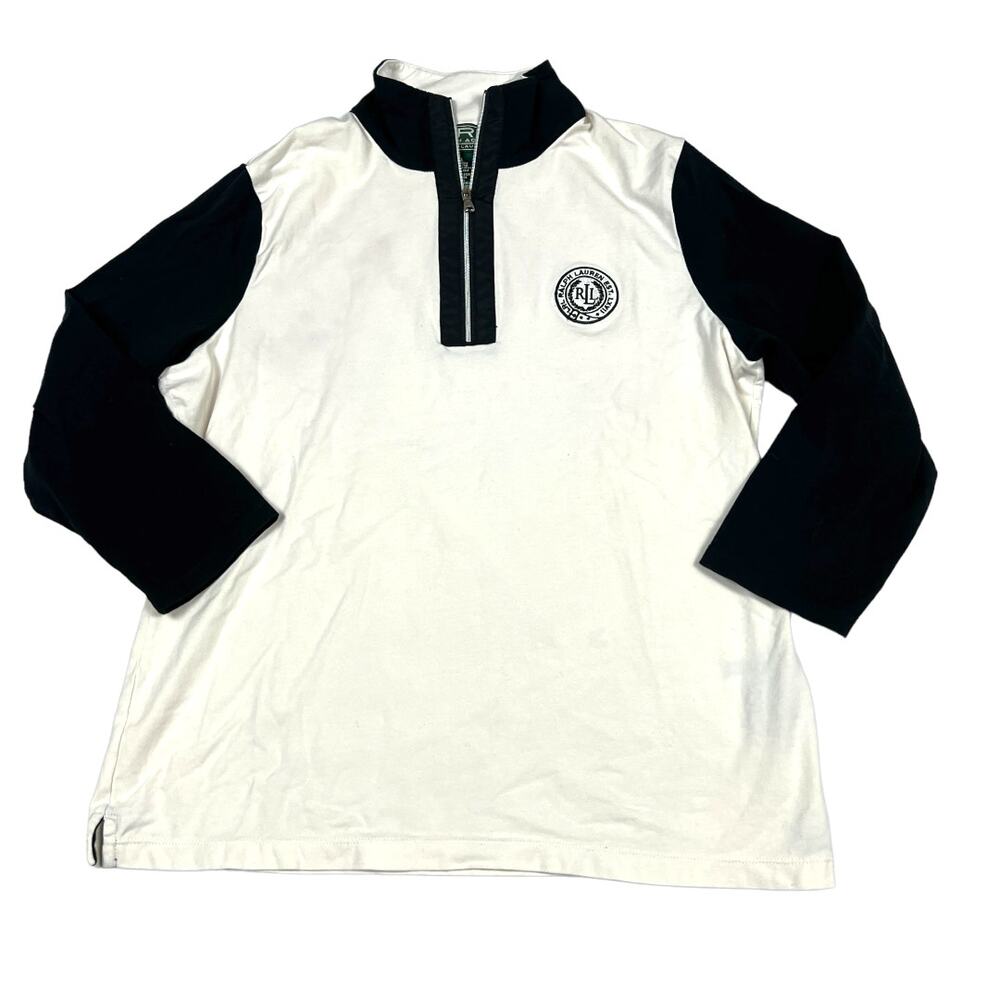 Vintage Lauren Ralph‎ Lauren Pullover Mock Neck 1/4 Zip Long Sleeve Women's L